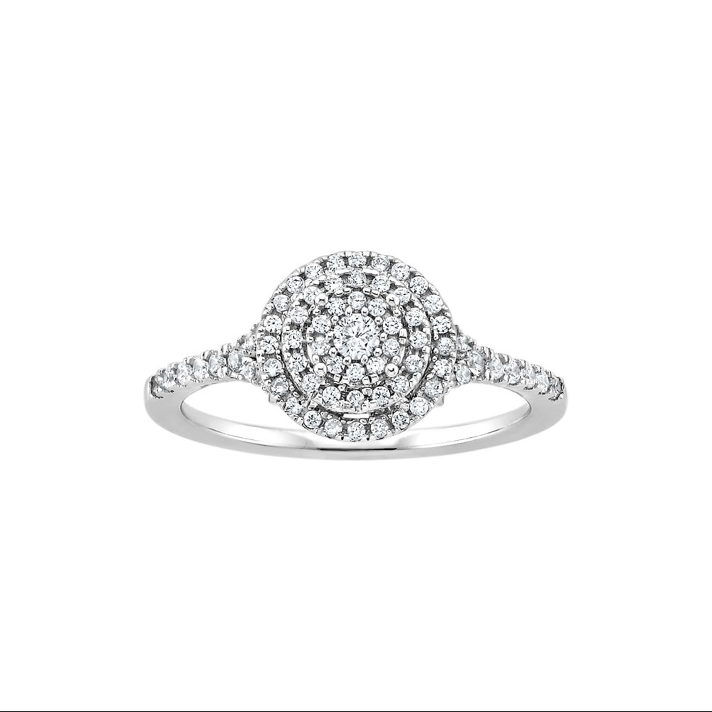 Diamond Engagement Ring in 10K Yellow & White Gold